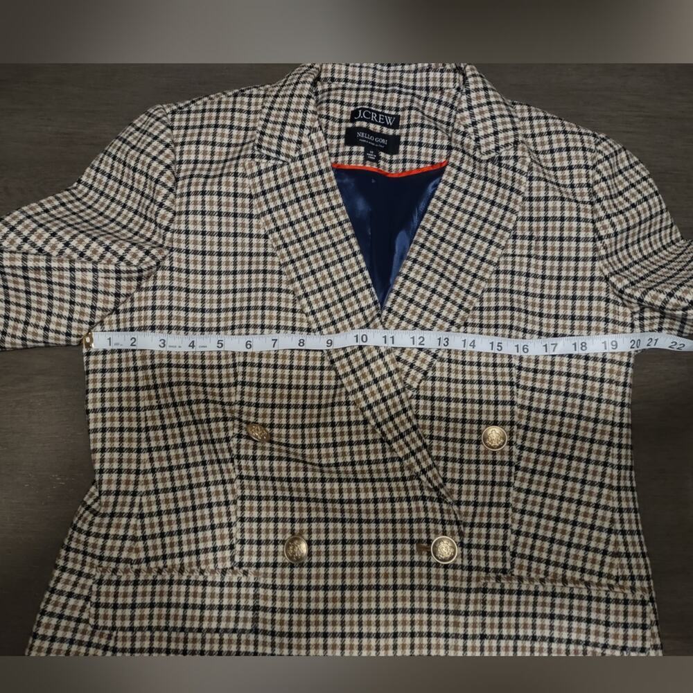 J. Crew Brynn Double Breasted Blazer Jacket in Plaid Italian Wool Blend size 10 - Picture 8 of 16